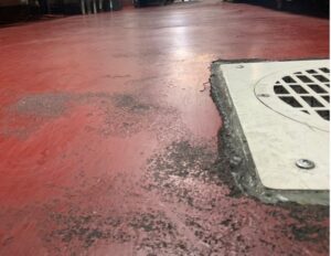 Chipped epoxy kitchen floor