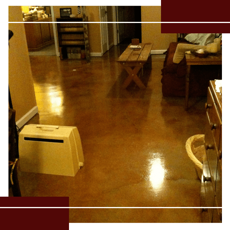 Image of an epoxy floor at a home