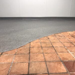 JetRock next to tile