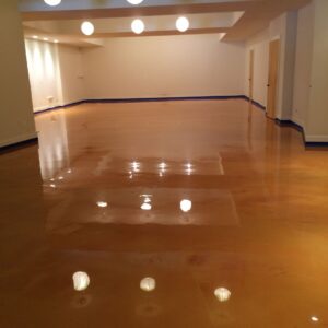 showroom with epoxy flooring