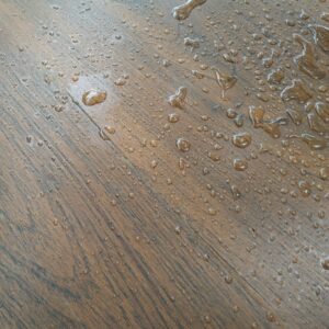 Water on a wooden surface