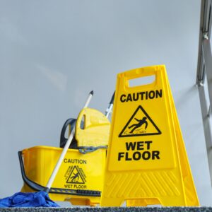 Caution wet floor sing