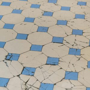 Cracked tile floor